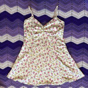Aeropostale Slip Dress Babydoll M Floral Empire Waist Dainty Coquette Romantic